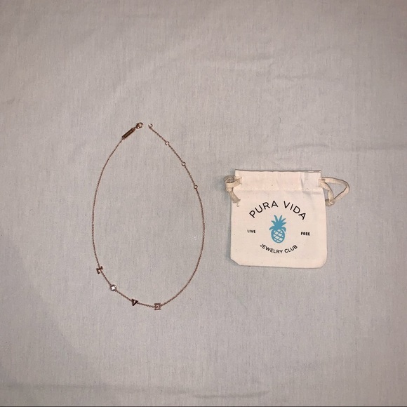 Pura Vida Jewelry - Pura Vida LOVE Rose Gold Necklace